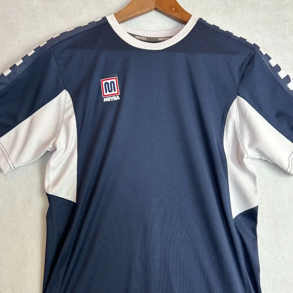 Meyba Soccer Jersey Men's Medium Blue/White FIFA World Cup Thin Cool - Picture 1 of 9